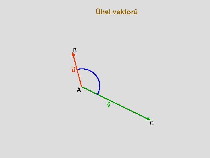 Úhel vektorů B u A v C 