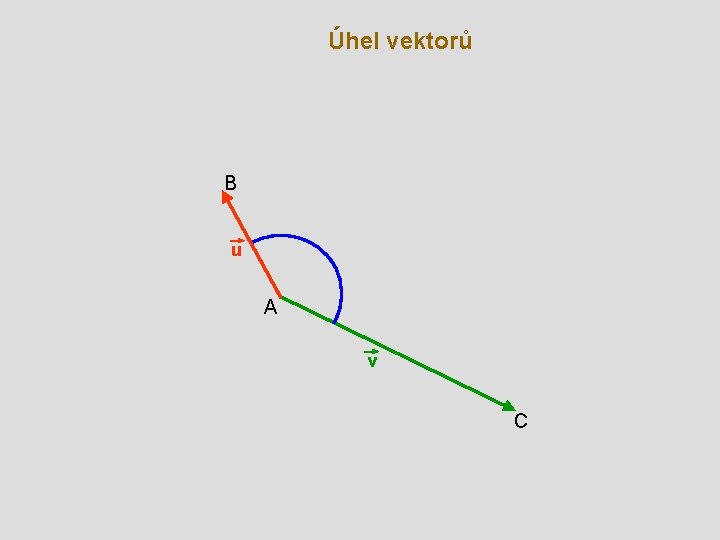 Úhel vektorů B u A v C 