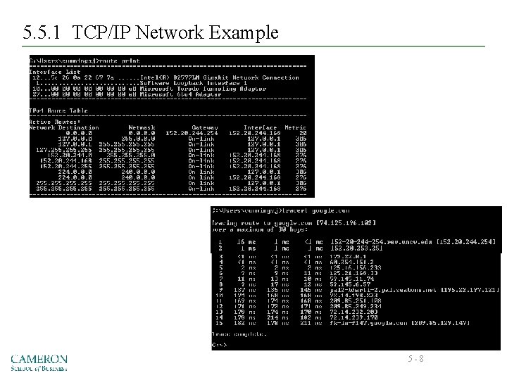 5. 5. 1 TCP/IP Network Example 5 -8 