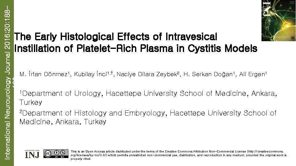 International Neurourology Journal 2016; 20: 188196 The Early Histological Effects of Intravesical Instillation of