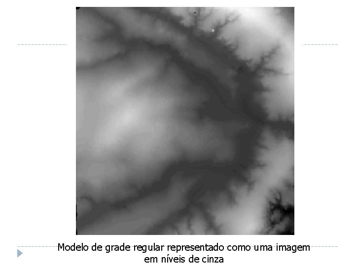Modelo de grade regular representado como uma imagem em níveis de cinza 
