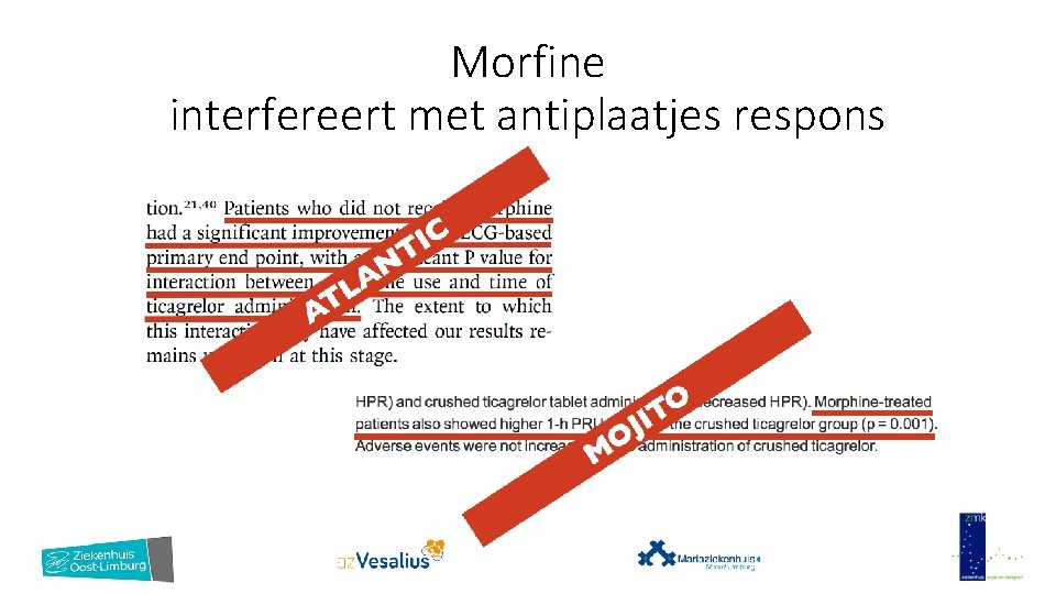 Morfine interfereert met antiplaatjes respons 