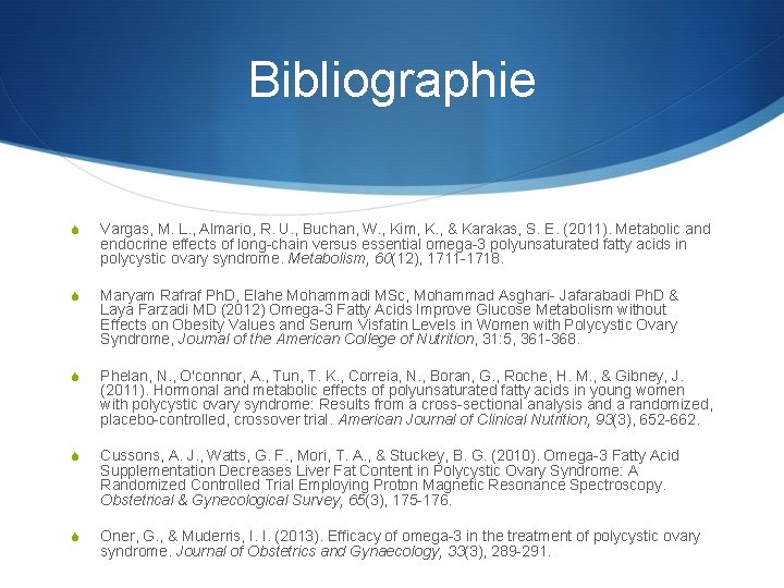 Bibliographie S Vargas, M. L. , Almario, R. U. , Buchan, W. , Kim,