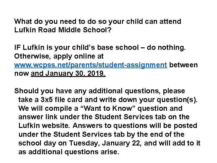 hat Now? What do you need to do so your child can attend Lufkin