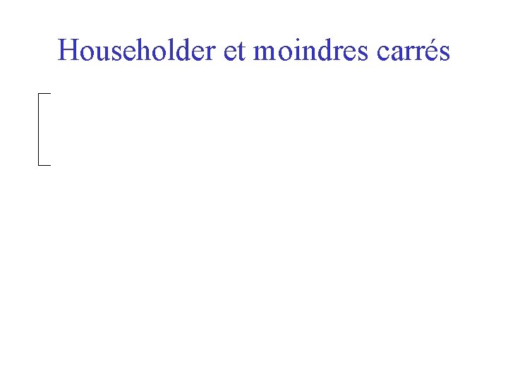 Householder et moindres carrés 