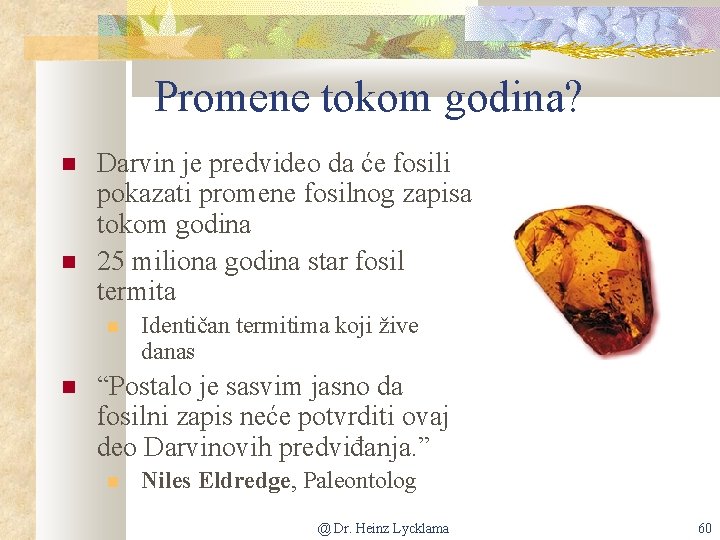 Promene tokom godina? Darvin je predvideo da će fosili pokazati promene fosilnog zapisa tokom