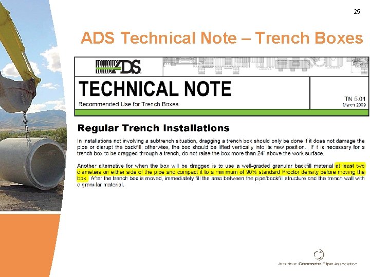 25 ADS Technical Note – Trench Boxes 