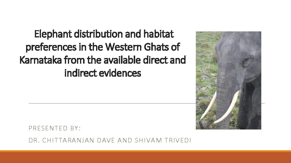 Elephant distribution and habitat preferences in the Western Ghats of Karnataka from the available