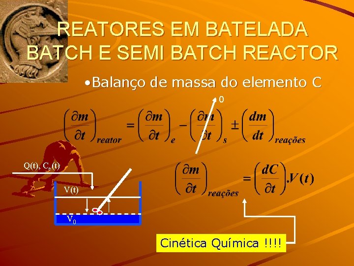 REATORES EM BATELADA BATCH E SEMI BATCH REACTOR • Balanço de massa do elemento