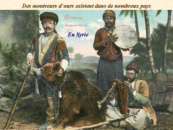 Des montreurs d’ours existent dans de nombreux pays En Syrie 