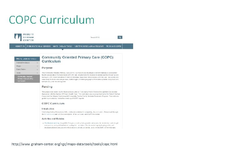 COPC Curriculum http: //www. graham-center. org/rgc/maps-data-tools/copc. html 22 