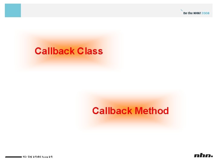 Callback Class Callback Method 60 / 한빛 교육센터 Spring 교육 