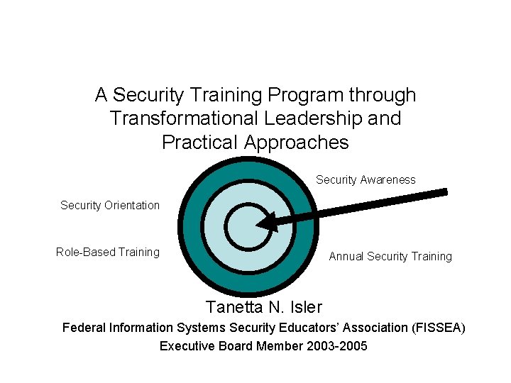 A Security Training Program through Transformational Leadership and