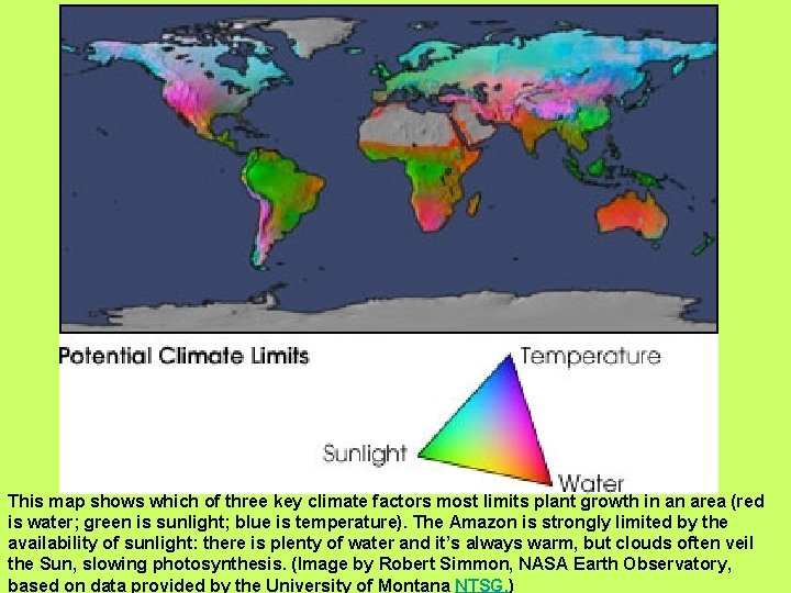 This map shows which of three key climate factors most limits plant growth in