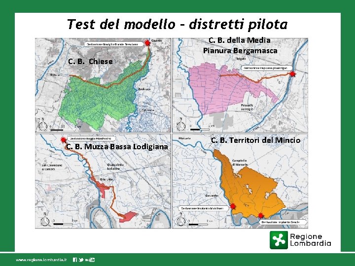Test del modello – distretti pilota C. B. Chiese C. B. Muzza Bassa Lodigiana