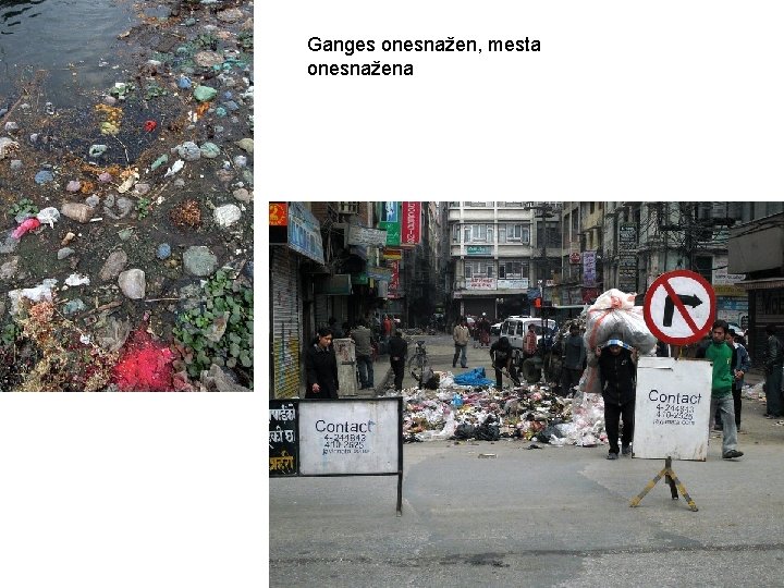 Ganges onesnažen, mesta onesnažena 