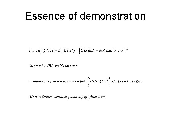 Essence of demonstration 