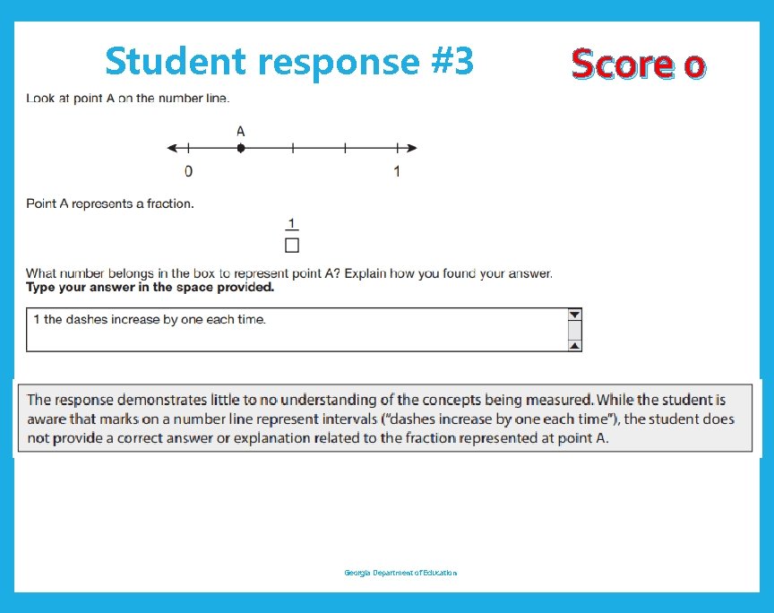 Student response #3 Georgia Department of Education Score 0 