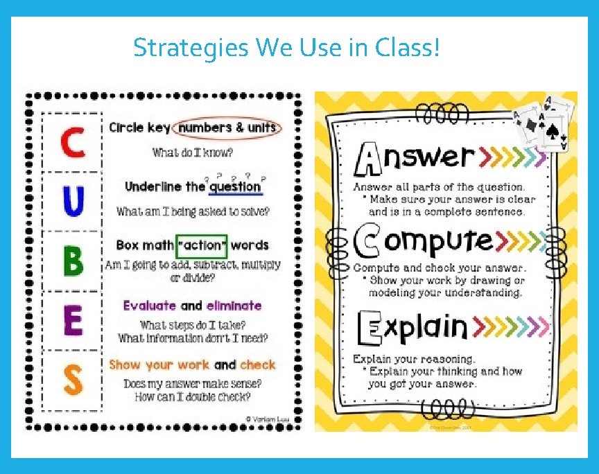 Strategies We Use in Class! 