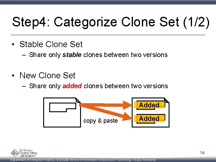 Step 4: Categorize Clone Set (1/2) • Stable Clone Set – Share only stable