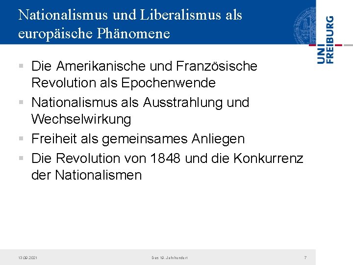 Nationalismus und Liberalismus als europäische Phänomene § Die Amerikanische und Französische Revolution als Epochenwende