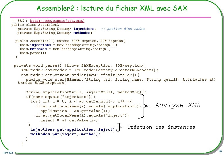 Assembler 2 : lecture du fichier XML avec SAX // SAX : http: //www.