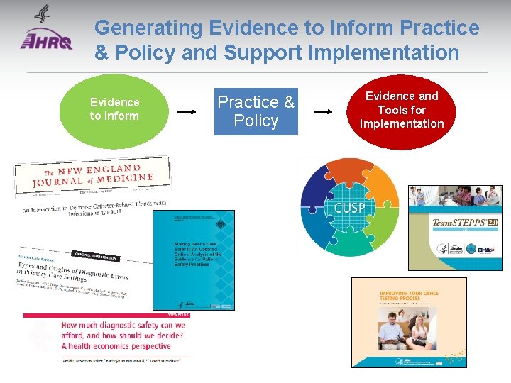 Generating Evidence to Inform Practice & Policy and Support Implementation Evidence to Inform Practice Generating Evidence to Inform Practice & Policy and Support Implementation Evidence to Inform Practice