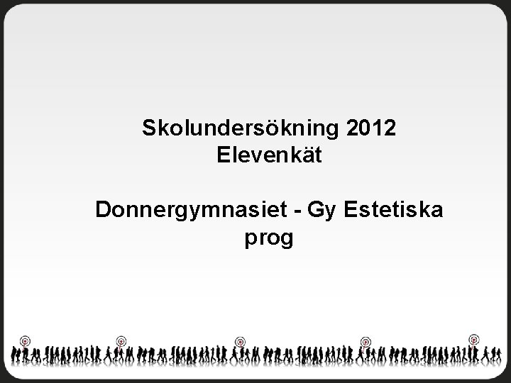 Skolundersökning 2012 Elevenkät Donnergymnasiet - Gy Estetiska prog 