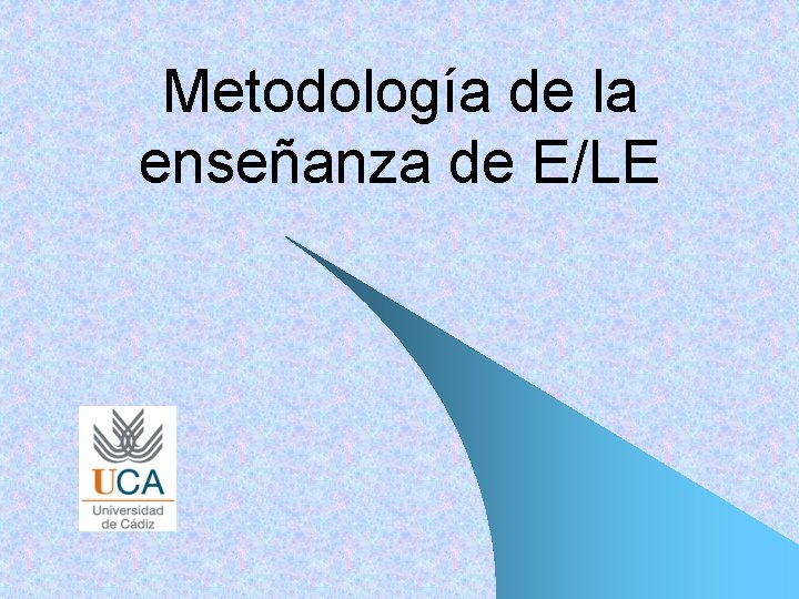 Metodología de la enseñanza de E/LE 