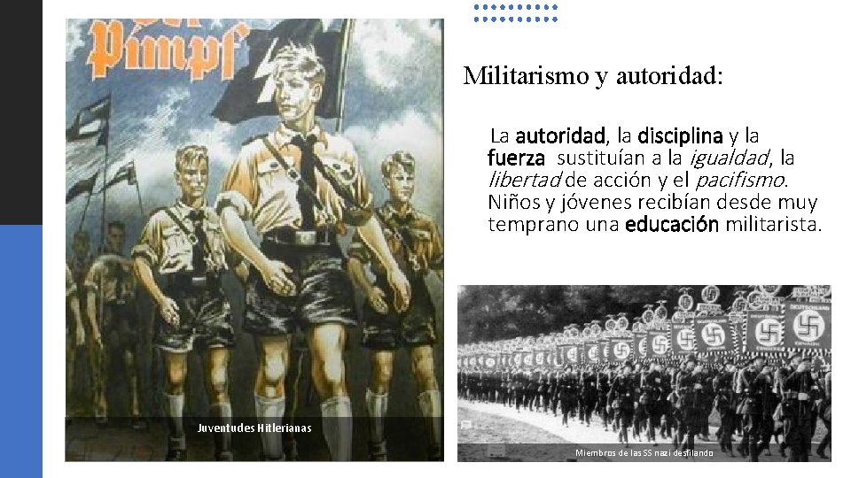 Militarismo y autoridad: La autoridad, la disciplina y la fuerza sustituían a la igualdad