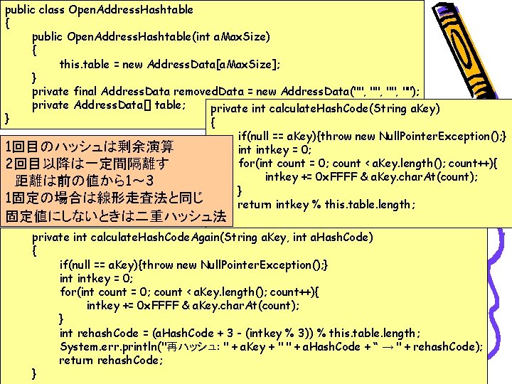 public class Open. Address. Hashtable { public Open. Address. Hashtable(int a. Max. Size) {