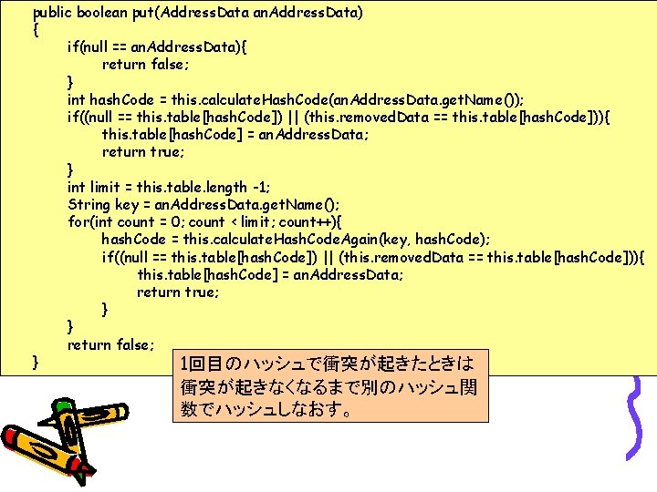 public boolean put(Address. Data an. Address. Data) { if(null == an. Address. Data){ return