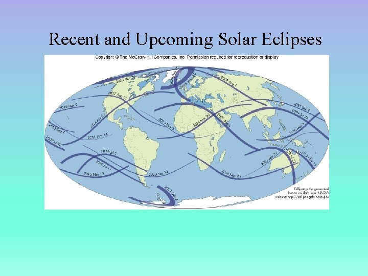 Recent and Upcoming Solar Eclipses 