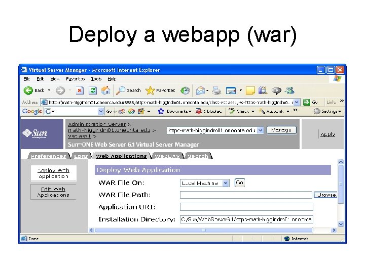 Deploy a webapp (war) 