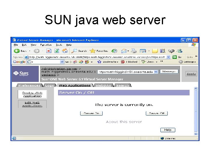 SUN java web server 