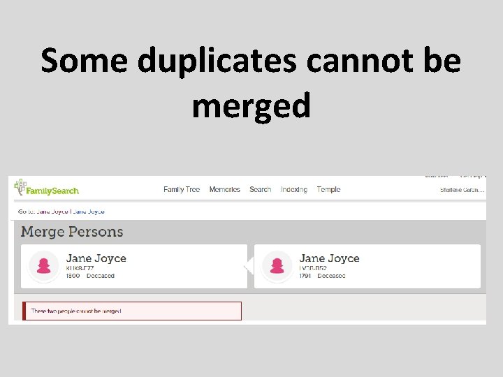 Some duplicates cannot be merged 