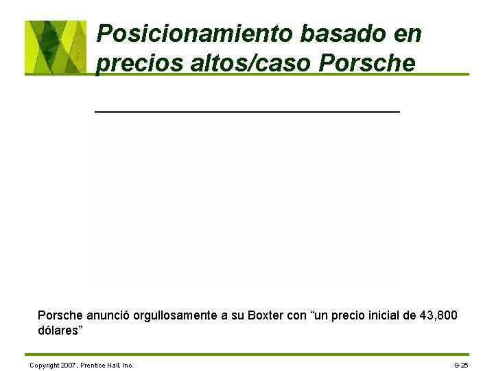 Posicionamiento basado en precios altos/caso Porsche anunció orgullosamente a su Boxter con “un precio