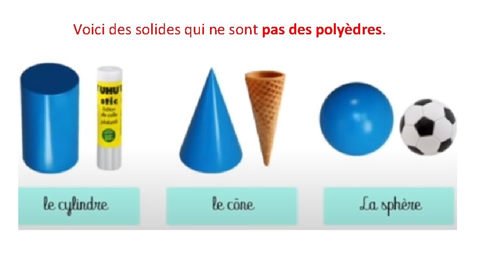 Voici des solides qui ne sont pas des polyèdres. 