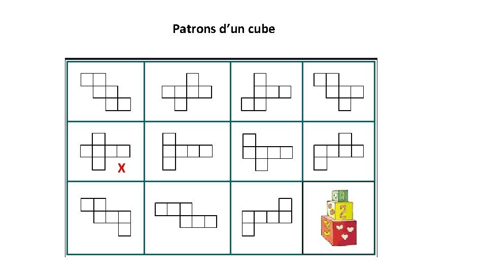 Patrons d’un cube X 