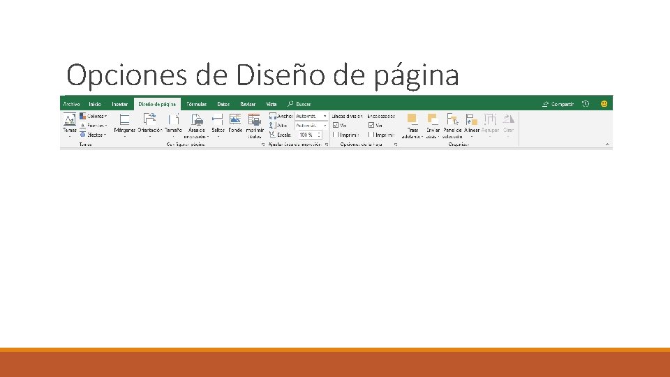 Opciones de Diseño de página 