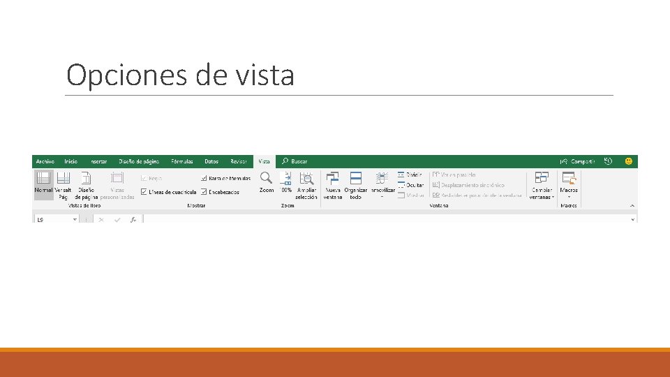 Opciones de vista 
