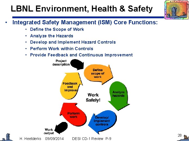 LBNL Environment, Health & Safety • Integrated Safety Management (ISM) Core Functions: • •