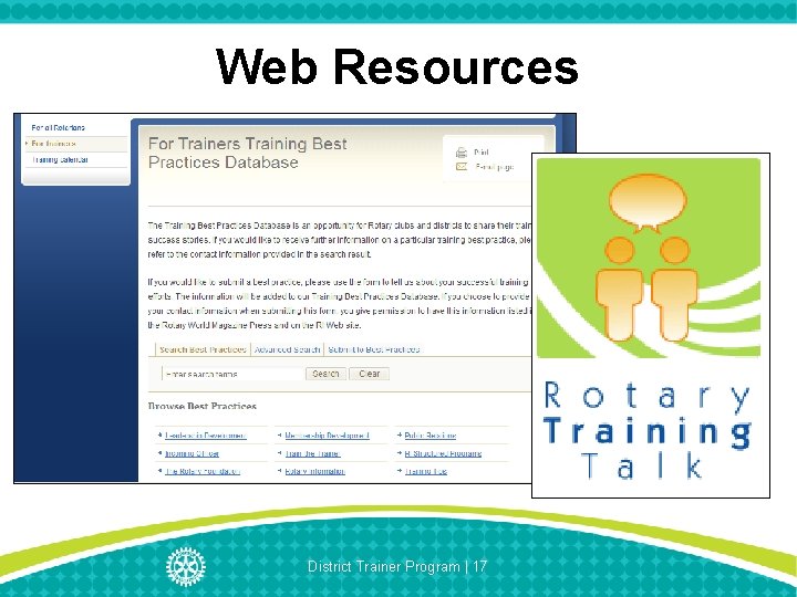 Web Resources District Trainer Program | 17 