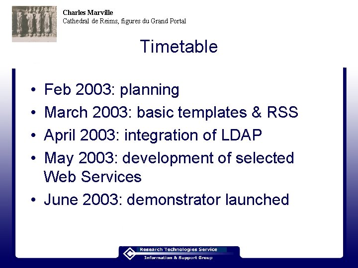 Charles Marville Cathedral de Reims, figures du Grand Portal Timetable • • Feb 2003: