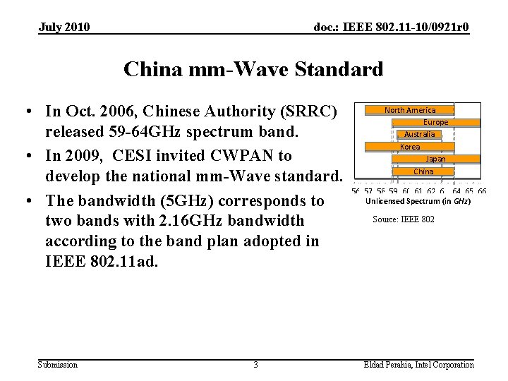 July 2010 doc. : IEEE 802. 11 -10/0921 r 0 China mm-Wave Standard •