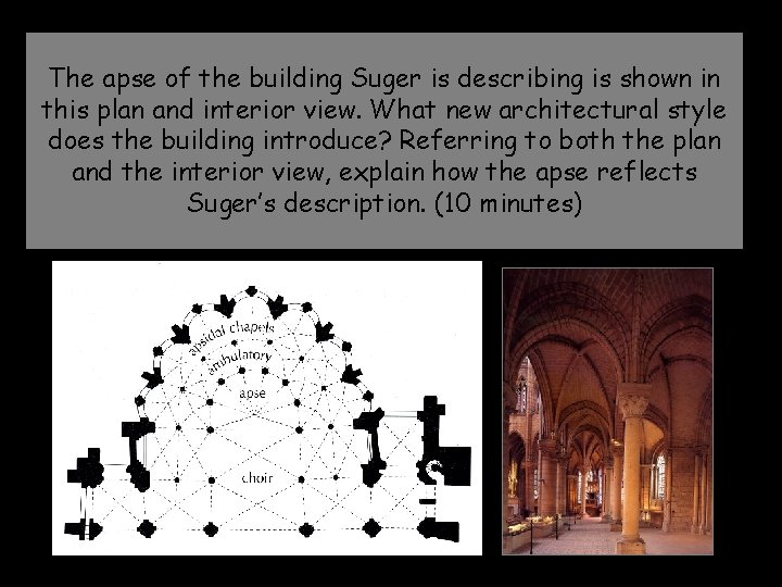 The apse of the building Suger is describing is shown in this plan and