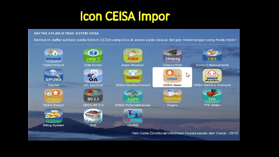 Icon CEISA Impor Icon CEISA Impor