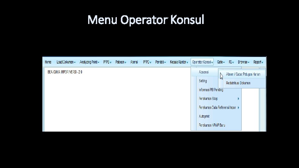 Menu Operator Konsul Menu Operator Konsul