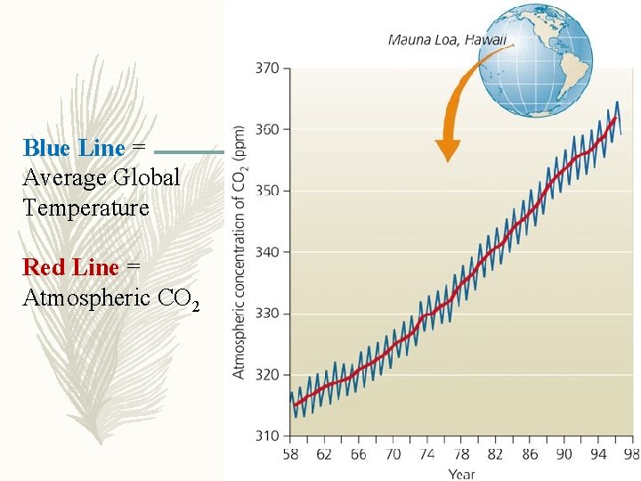 Blue Line = Average Global Temperature Red Line = Atmospheric CO 2 