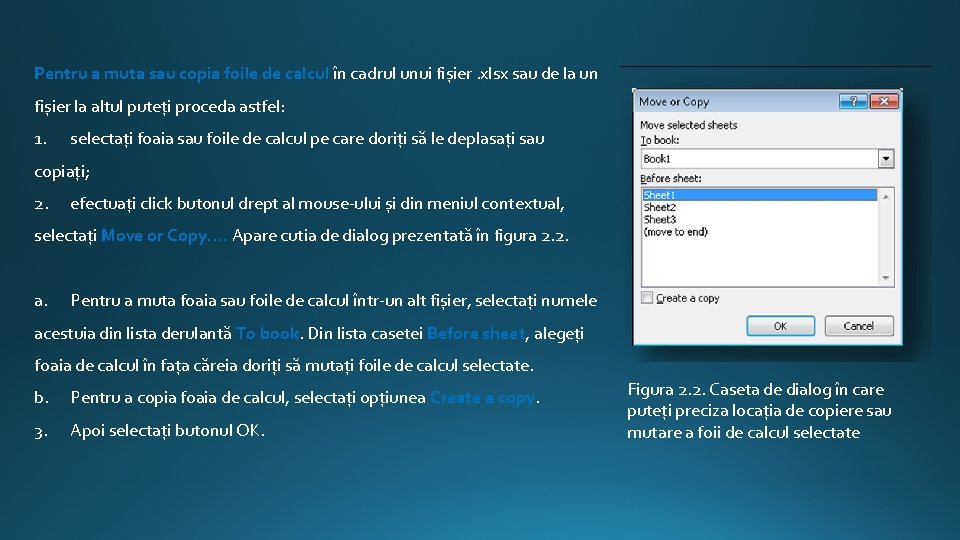 Pentru a muta sau copia foile de calcul în cadrul unui fișier. xlsx sau